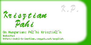 krisztian pahi business card